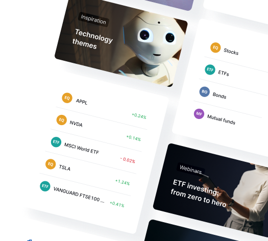 SaxoInvestor mobile app showing portfolio overview and market insights