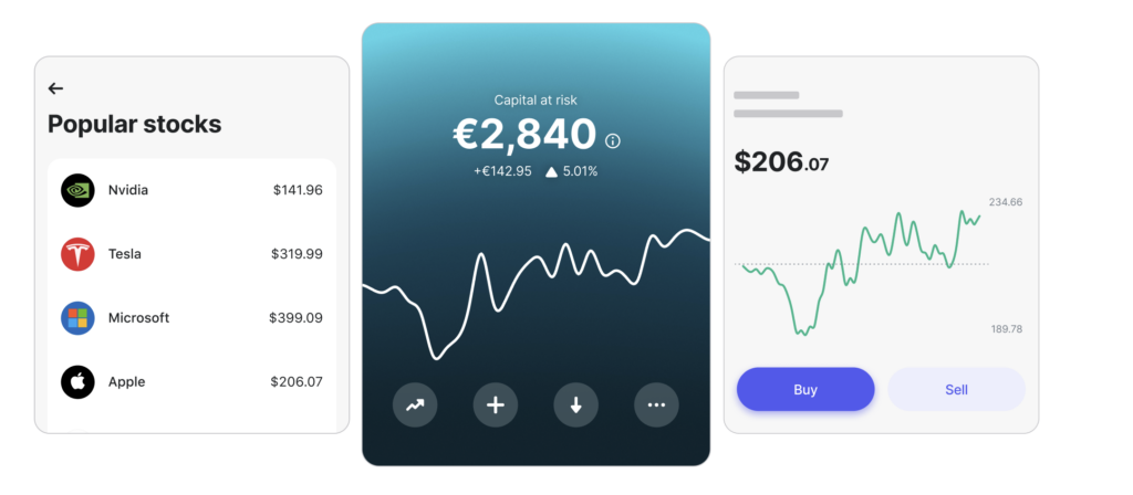 Stock chart in the Revolut mobile app